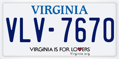 VA license plate VLV7670