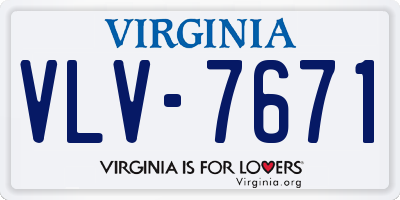 VA license plate VLV7671