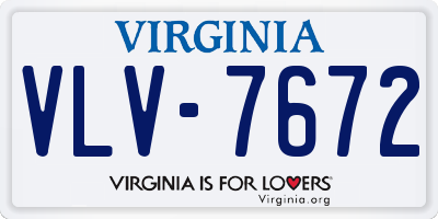 VA license plate VLV7672