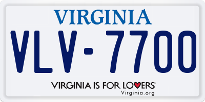 VA license plate VLV7700