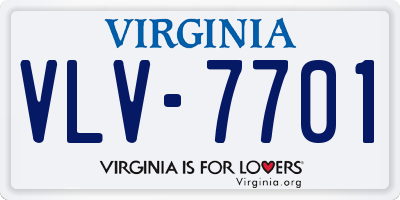 VA license plate VLV7701