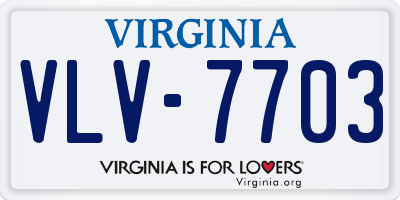 VA license plate VLV7703