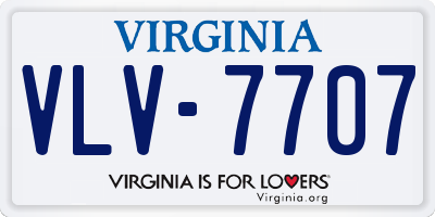 VA license plate VLV7707