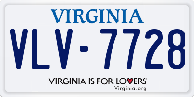 VA license plate VLV7728