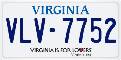 VA license plate VLV7752