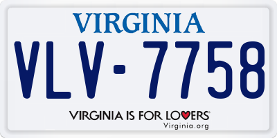 VA license plate VLV7758