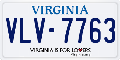VA license plate VLV7763