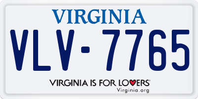 VA license plate VLV7765