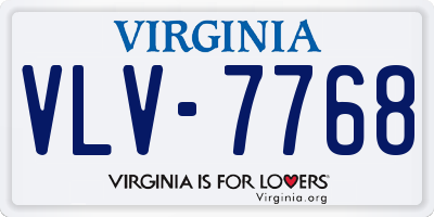 VA license plate VLV7768