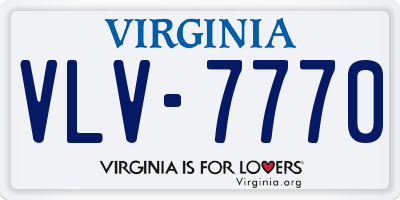 VA license plate VLV7770