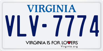 VA license plate VLV7774