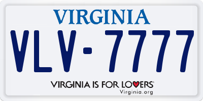 VA license plate VLV7777