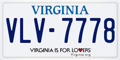 VA license plate VLV7778