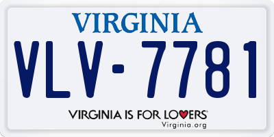 VA license plate VLV7781