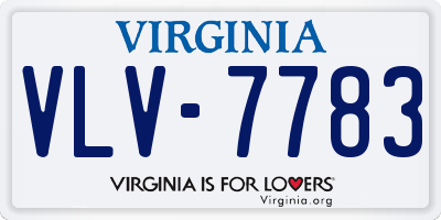 VA license plate VLV7783