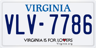 VA license plate VLV7786