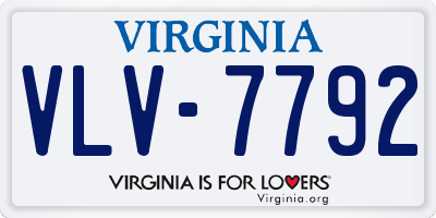 VA license plate VLV7792