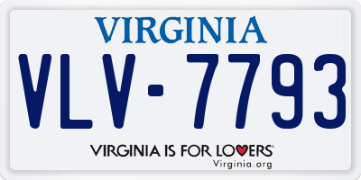 VA license plate VLV7793