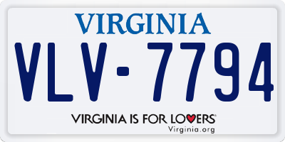 VA license plate VLV7794