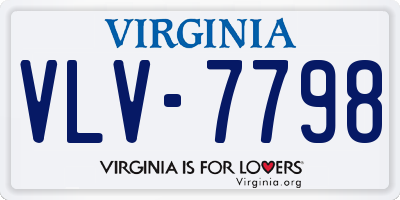 VA license plate VLV7798