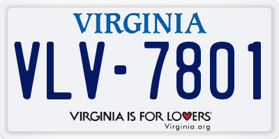 VA license plate VLV7801