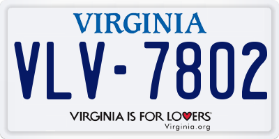 VA license plate VLV7802