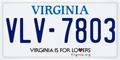 VA license plate VLV7803