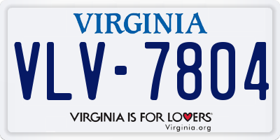 VA license plate VLV7804