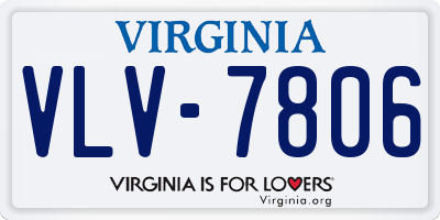 VA license plate VLV7806