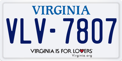 VA license plate VLV7807