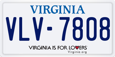 VA license plate VLV7808