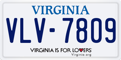 VA license plate VLV7809