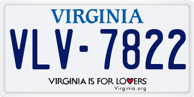 VA license plate VLV7822