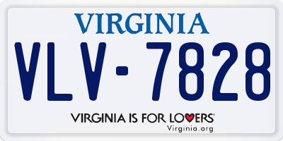 VA license plate VLV7828