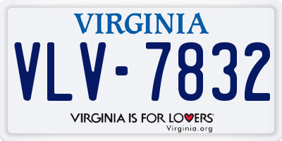 VA license plate VLV7832