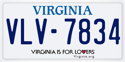 VA license plate VLV7834