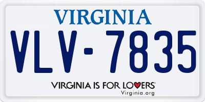 VA license plate VLV7835