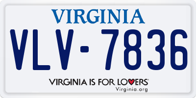 VA license plate VLV7836