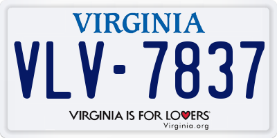 VA license plate VLV7837