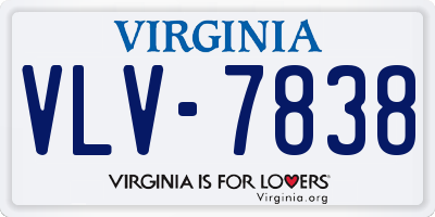 VA license plate VLV7838