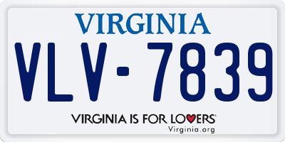 VA license plate VLV7839