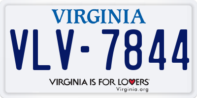 VA license plate VLV7844