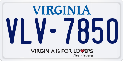 VA license plate VLV7850