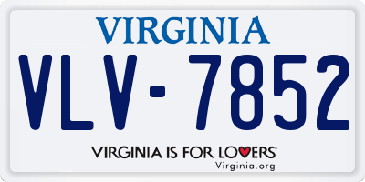 VA license plate VLV7852