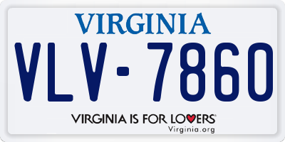 VA license plate VLV7860