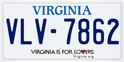 VA license plate VLV7862