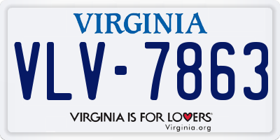 VA license plate VLV7863