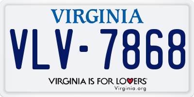 VA license plate VLV7868