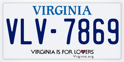 VA license plate VLV7869