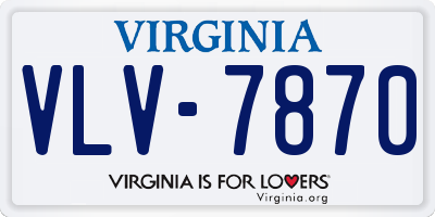 VA license plate VLV7870